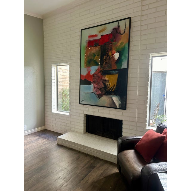 1970s Mid-Century Modern 48x60 Original Gunnar Erman Abstract Expressionist Painting For Sale - Image 15 of 15