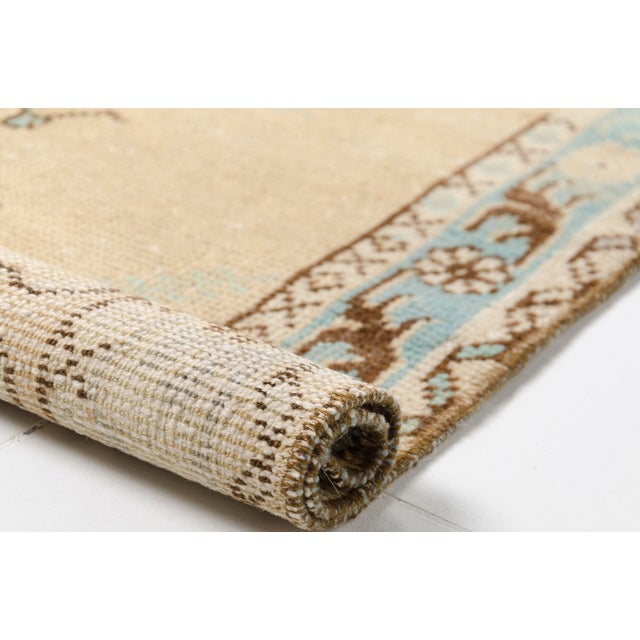 Tan Mid 20th Century Anatolian Kurdish Handknotted Area Rug For Sale - Image 8 of 10