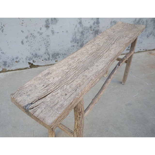 Farmhouse Vintage Rustic Elm Console Table For Sale - Image 3 of 4