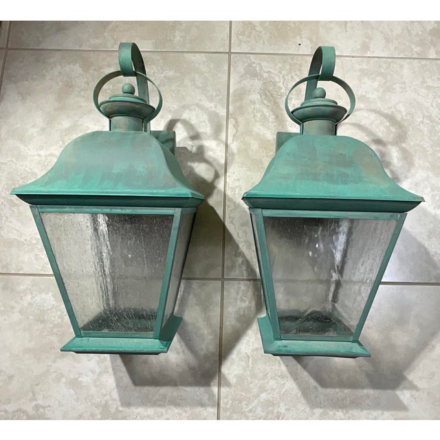 Pair of Vintage Solid Brass Wall Lanterns - Timeless Elegance for Your Home For Sale - Image 15 of 15
