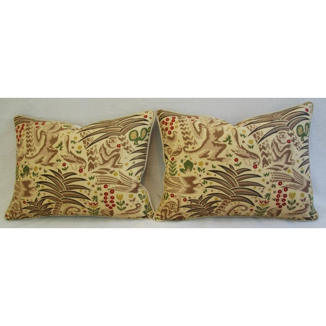 Textile Custom Clarence House Gibbon Fabric Feather/Down Pillows 24" x 18" - Pair For Sale - Image 7 of 13