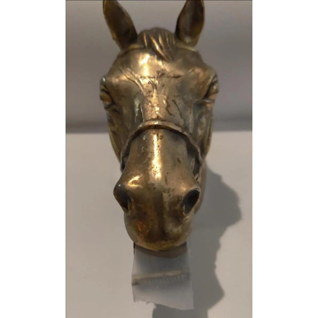 Metal 1960s Ted Arnold Ltd. Brass Tone Metal Horse Head Tape Dispenser For Sale - Image 7 of 10