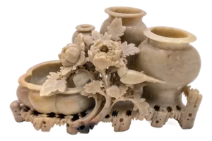 19th Century Chinese Carved Soapstone Urn Vase Inkwell