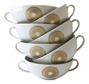 Jean Luce Porcelain Bowl, Designer Midcentury Modern, French German, 7 Available