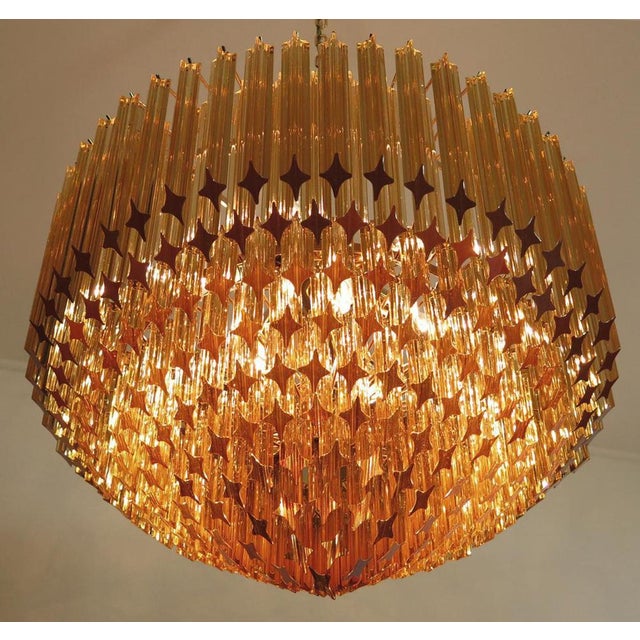 Gold Quadriedri Murano Glass Chandeliers, Set of 2 For Sale - Image 8 of 18