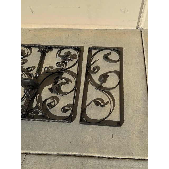 Spanish Vintage Spanish Style 3 Piece Iron Wall Candleholder Wall Hanging Decor For Sale - Image 3 of 9