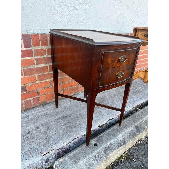 Antique Early 20th Century Federal Style Flame Mahogany Side Table With X Base For Sale - Image 9 of 11