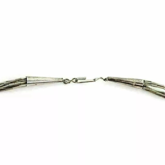 Mother of Pearl Sterling Silver Multi Strand Fetish Birds Necklace For Sale - Image 4 of 4