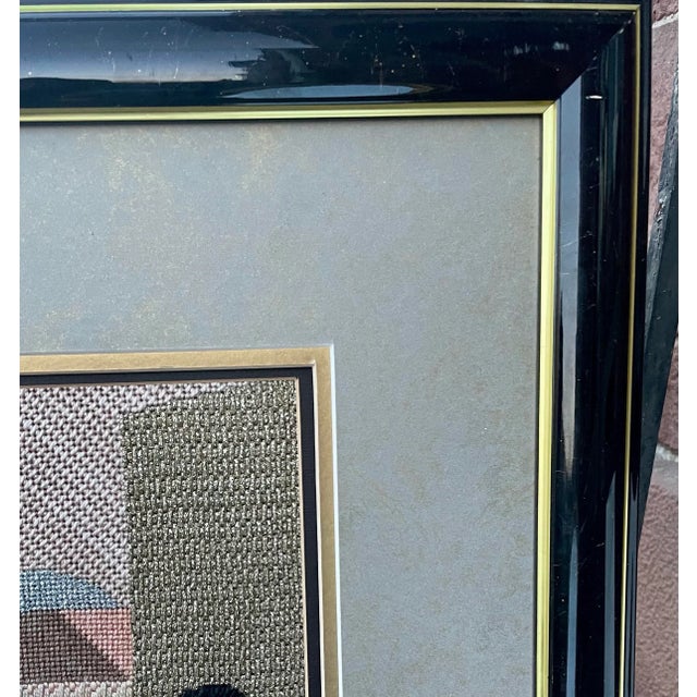 Portraiture 1980s Vintage Framed Embroidered Party People Portraiture For Sale - Image 3 of 12