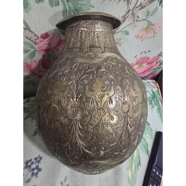 Antique Brass Vase with Figures, 19th Century For Sale - Image 6 of 10