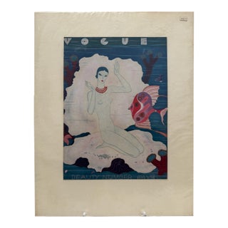 1933 Original Vogue Cover, July, Eduardo García Benito , Art Deco, Matted For Sale