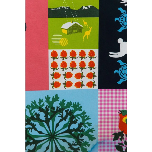 Folk Art Set of Three Colorful Fabric Framed Art For Sale - Image 3 of 11