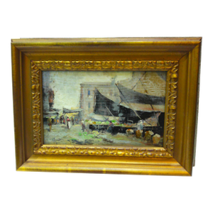 "2 Mercato N. Porta", Original Oil Painting