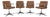 P126 Chairs in Brown Leather by Osvaldo Borsani, Set of 4 For Sale
