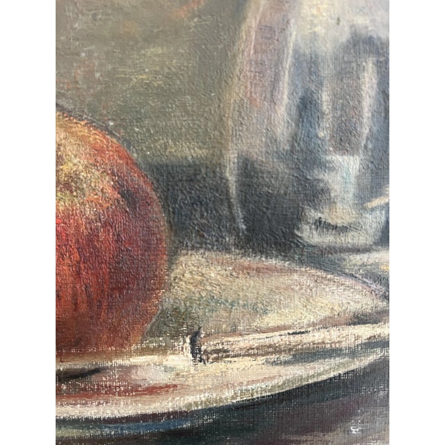 Fernand Blondin, Nature morte à la pomme, Oil on Canvas, Framed For Sale - Image 6 of 10