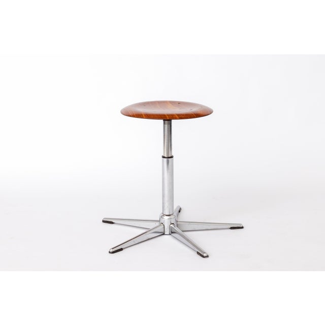 Metal Vintage Industrial Stools in Chrome, 1970s, Set of 4 For Sale - Image 7 of 18