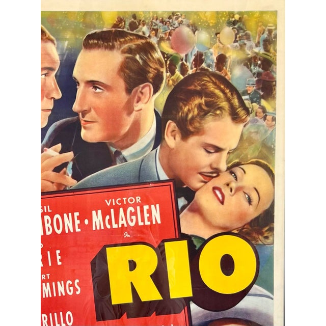 Pop Art "Rio" 1939 Vintage Movie Poster, Professionally Framed For Sale - Image 3 of 8