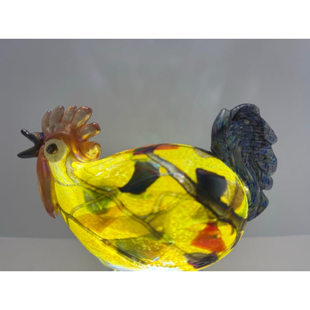 Signed Kasimir Limited Edition Art Glass Rooster 7/36 Iridescent Studio Sculpture For Sale - Image 10 of 12