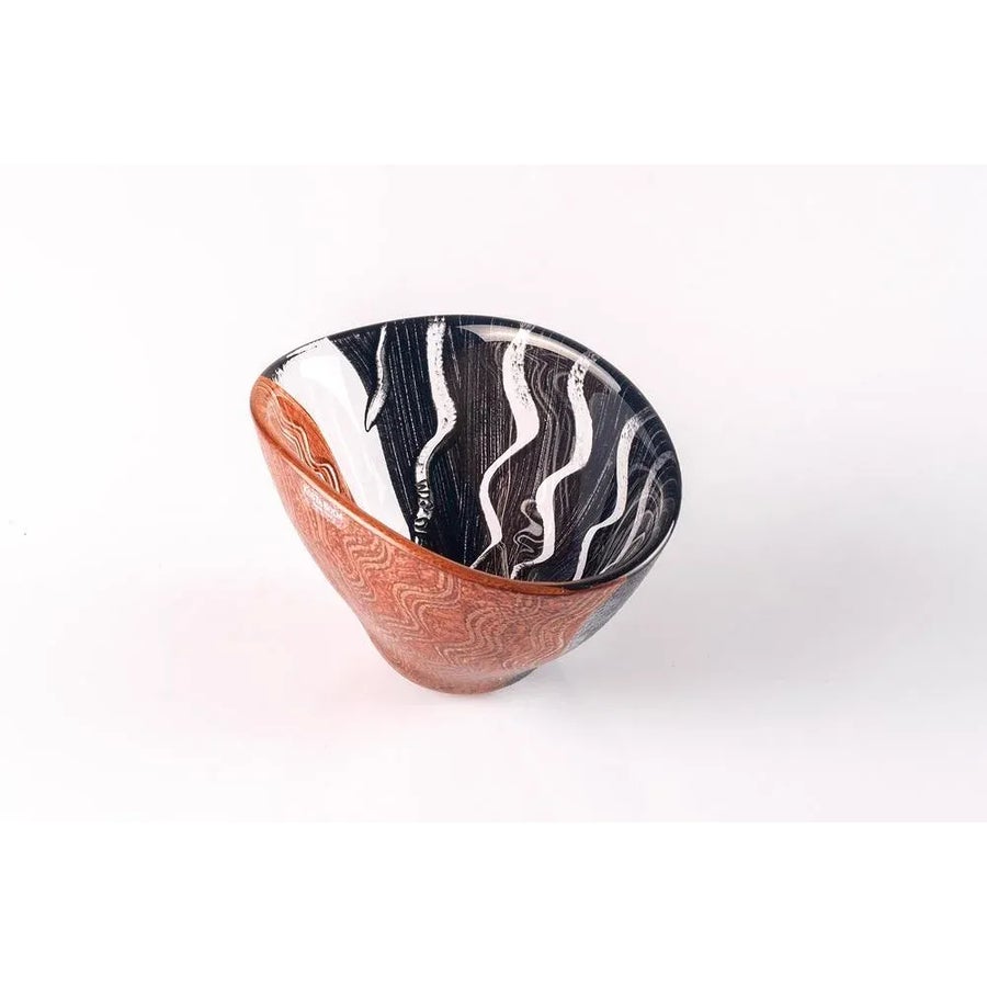 Hand-Painted Glass Tonga Bowl by Monica Backström for Kosta Boda