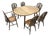 Windsor Wheelback Dining Table and Chairs from Oirschotse Meubelindustrie, 1950s, Set of 7 For Sale