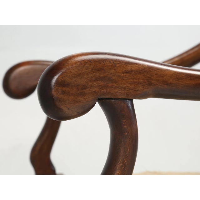 Pair French Os De Mouton Dining Arm Chairs With Restored Frames and Coil Springs For Sale In Chicago - Image 6 of 12