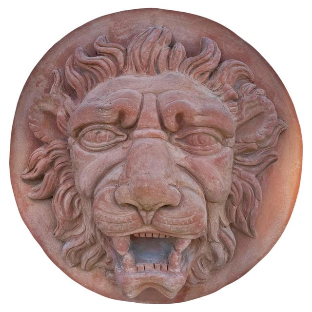 Round Terracotta Lion Mask, 1900s For Sale - Image 6 of 6