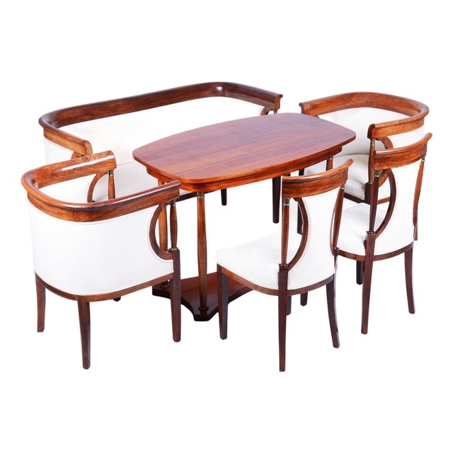 French Art Deco Seating Set in Palisander, 1920s, Set of 6 For Sale