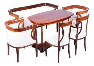 French Art Deco Seating Set in Palisander, 1920s, Set of 6