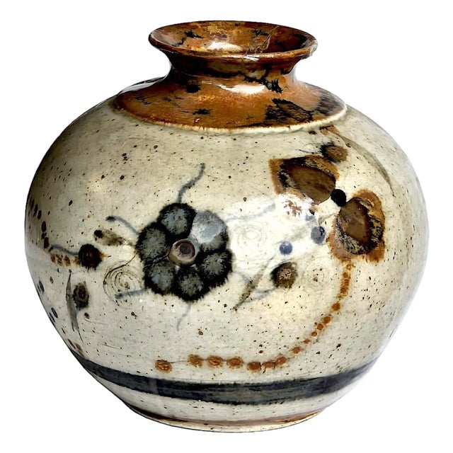 1970s Vintage Ken Edwards El Palomar Tonalá Mexico Ceramic Jug Vase For Sale