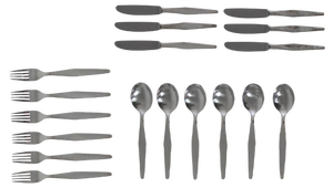 Cutlery Set for Six People in Silver Nickel by Gio Ponti for Krupp, Italy, 1950s, Set of 18