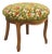 Vintage French Country Provincial Style Walnut Round Seat Vanity Bench Stool For Sale