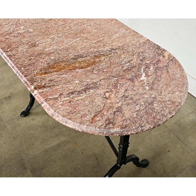 French 19th Century Bistro Table with Oblong Marble Top For Sale - Image 12 of 14