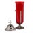 Early 20th Century Antique Red Glass Sanctuary Candle Lamp With Cross Finial & Metal Base For Sale - Image 5 of 5