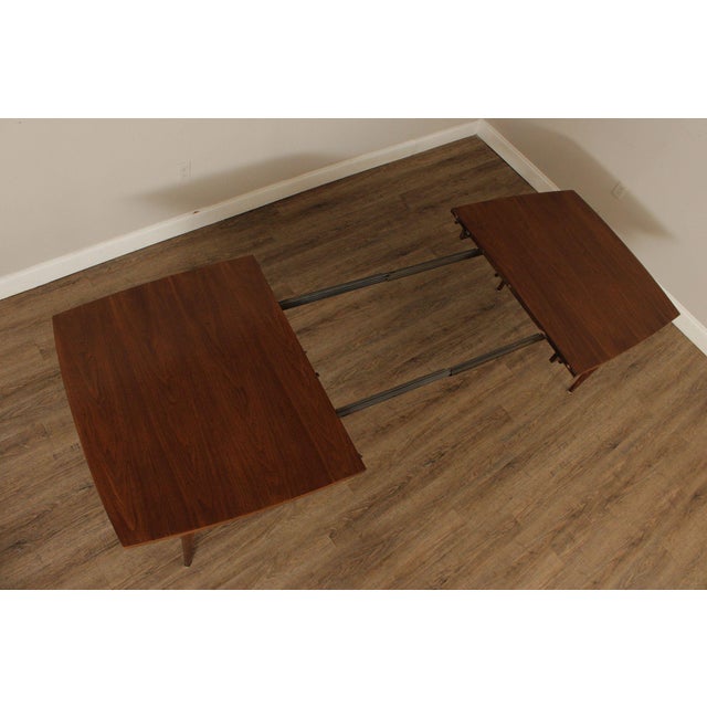 Broyhill Emphasis Mid Century Modern Walnut Expandable Dining Table For Sale In Philadelphia - Image 6 of 12