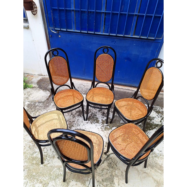 Model 21 Chairs in Beech and Straw, Austria, 1970s, Set of 6 For Sale - Image 11 of 17