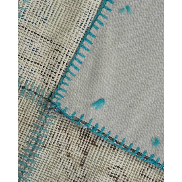 Vintage Beige Patchwork Turkish Runner Rug - Handwoven Boho Carpet For Sale - Image 11 of 11
