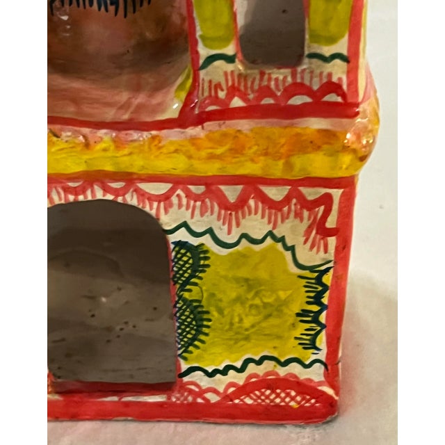 Vintage Made in Mexico Spanish Mission Votive Holder W/ # Sterling Crosses. For Sale - Image 4 of 11