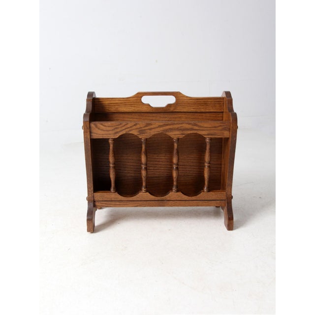 Mid-Century Modern Vintage Wooden Magazine Rack For Sale - Image 3 of 10