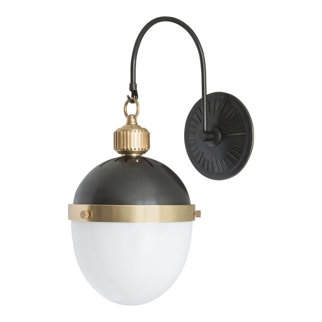 Regina Andrew Otis Sconce in Blackened Brass and Natural Brass For Sale