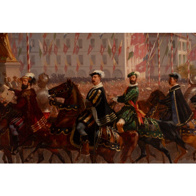 Auguste Doviane, Parade in Geneva, Oil Painting For Sale - Image 8 of 18