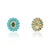 Not Yet Made - Made To Order Native American 14k Gold 7.0ct Emerald Turquoise & Diamond Flower Stud Earrings- A Pair For Sale - Image 5 of 14