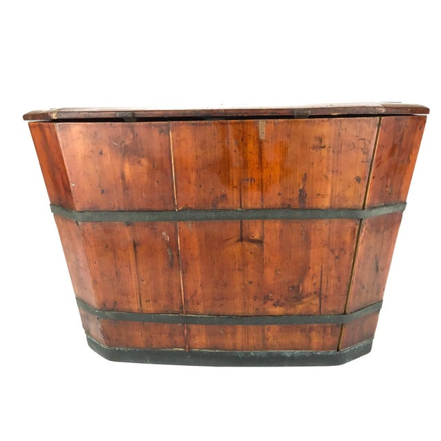 Mid 19th Century Large Wooden Antique Chinese Wedding or Money Chest Trunk For Sale - Image 5 of 12