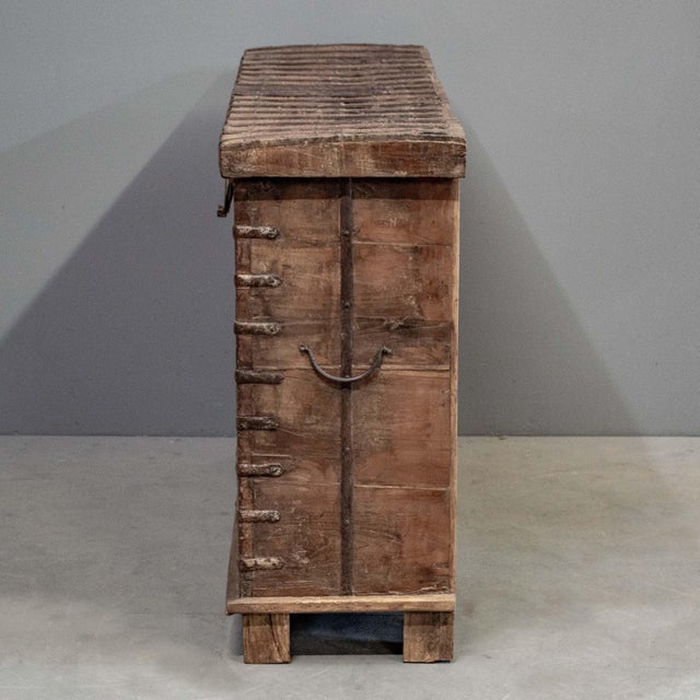 Antique Carved & Painted Rajasthani PitaraStorage Chest For Sale - Image 9 of 10