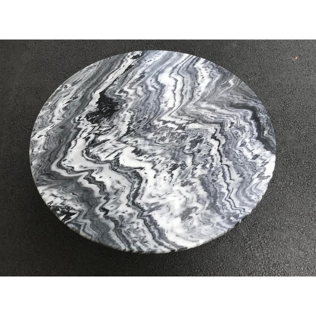 Vintage Offset Interlocking X-Base Marble Coffee Table For Sale - Image 11 of 13