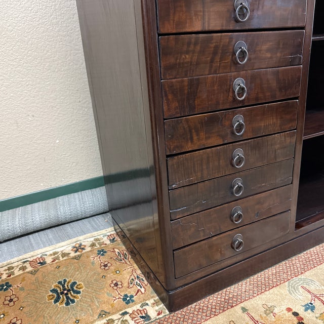 Brown Dark Burl Wood Collectors Cabinet, 19th Century Style For Sale - Image 8 of 12