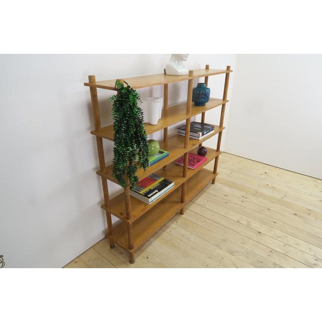 Wood Freestanding Oak Bookcase, Denmark, 1960 For Sale - Image 7 of 9