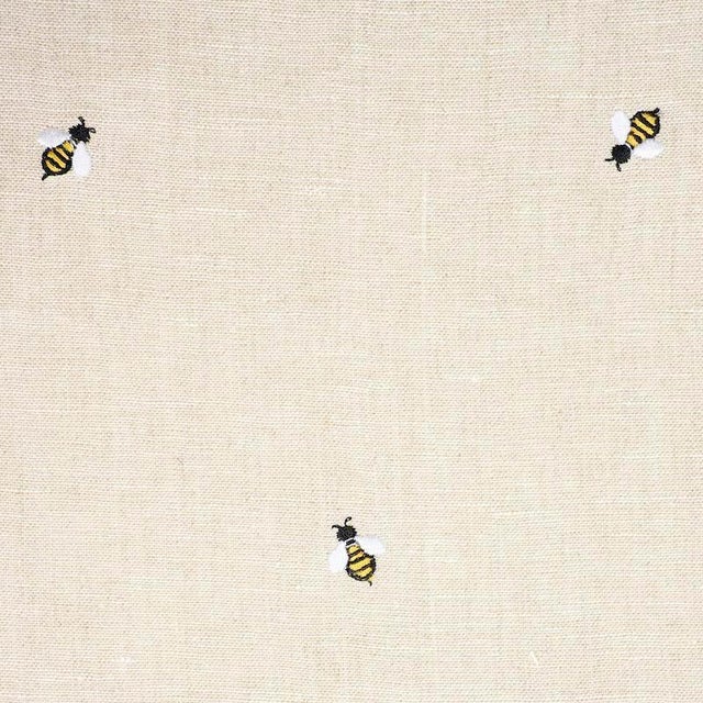 Sample - Schumacher Honey Bee Embroidery Fabric in Natural For Sale