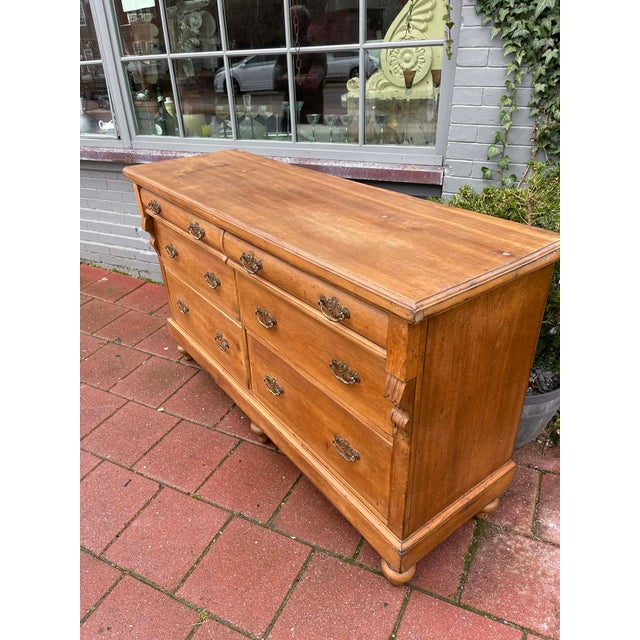 English Late Victorian Pine Dresser, C. 1890s – Six Drawers, Turned Feet For Sale - Image 11 of 11