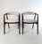 1960s Mid-Century Modern Dining Chairs in Bouclé and Walnut attributed to Thomas Harlev, 1960s, Set of 2 For Sale - Image 5 of 11