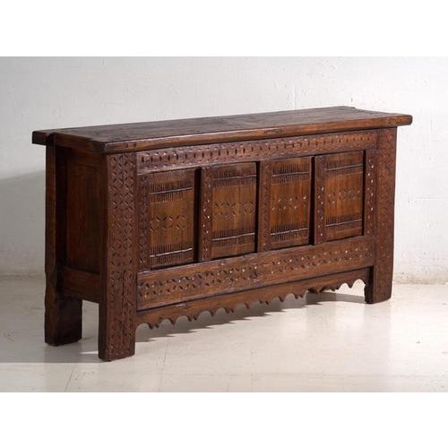 Antique Carved Pine Sideboard, Xinjiang, China, 1900 For Sale - Image 14 of 14